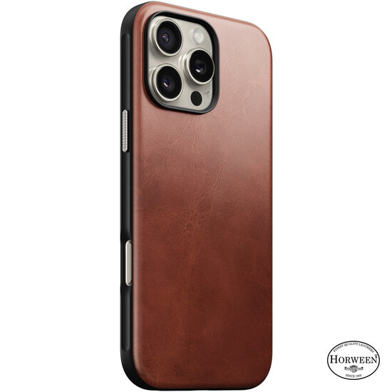 Nomad Modern Horween MagSafe iPhone 16 Pro Max hoesje dublin bruin