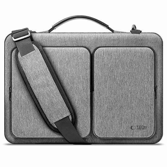 TechProtection Defender MacBook 13 / 14 inch sleeve laptop tas grijs