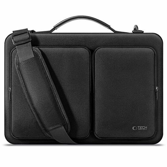 TechProtection Defender MacBook 15 / 16 inch sleeve laptop tas zwart