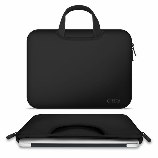 TechProtection MacBook 13 / 14 inch sleeve laptop tas zwart