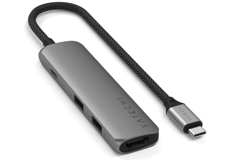 Satechi 4-in-1 Slim USB-C Multiport Adapter 4K grijs