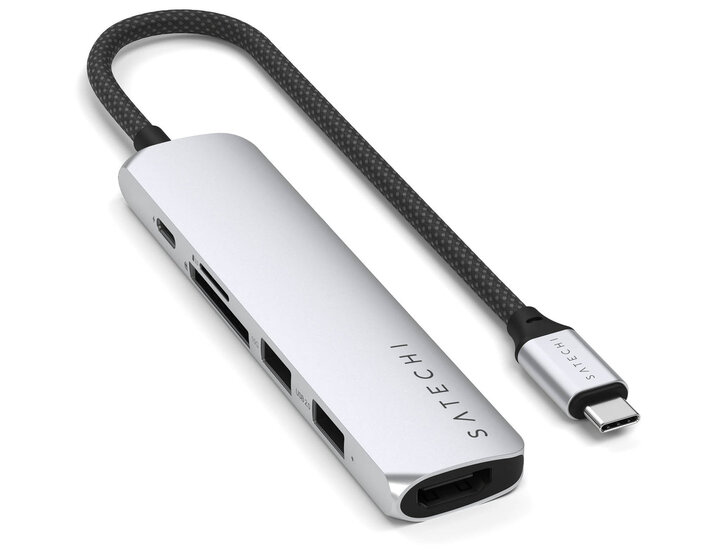 Satechi 6-in-1 USB-C Slim Multiport Adapter zilver