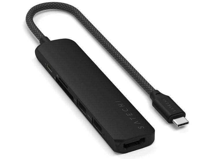 Satechi 6-in-1 USB-C Slim Multiport Adapter zwart