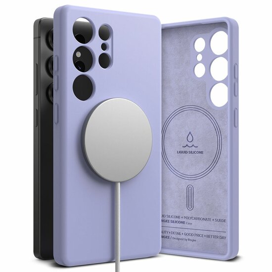 Ringke Siliconen MagSafe Galaxy S25 Ultra hoesje lavender