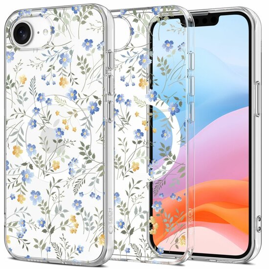 TechProtection Air MagSafe iPhone SE 4 2025 hoesje flowers