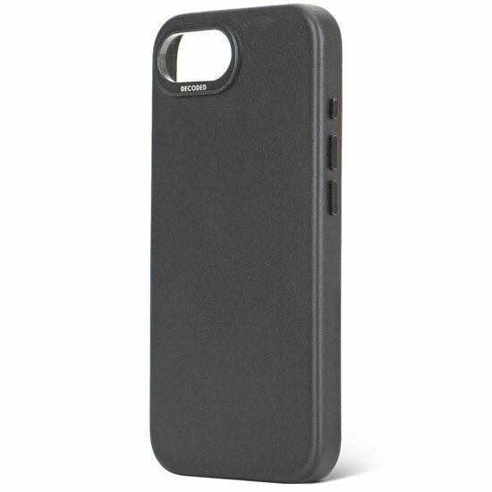 Decoded leren backcover iPhone 16e hoesje zwart