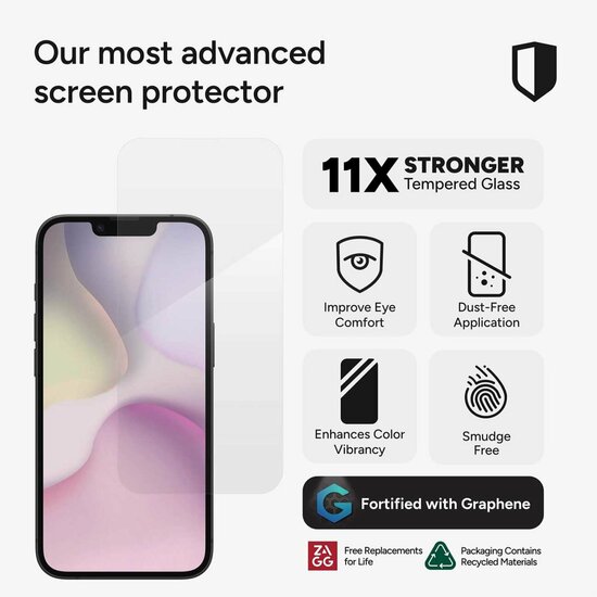 ZAGG Glass XTR4 iPhone 16e screenprotector