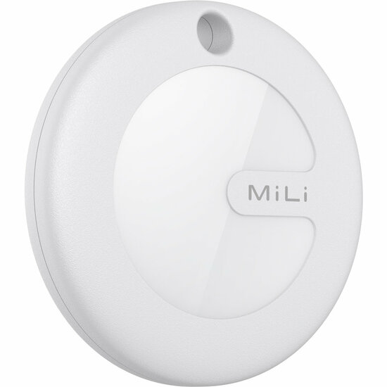 MiLi MiTag Bluetooth Tracker Find My netwerk met leren sleutelhanger zwart