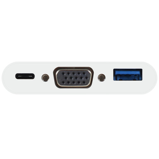 MacAlly USB-C naar VGA en USB-A adapter White
