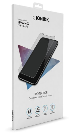IONIKK iPhone X Glass screenprotector Clear