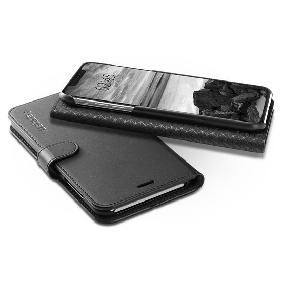 Spigen Wallet iPhone XS Max hoesje Zwart