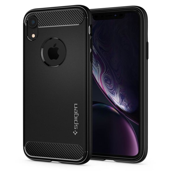 Spigen Rugged Armor iPhone Xr hoesje Zwart