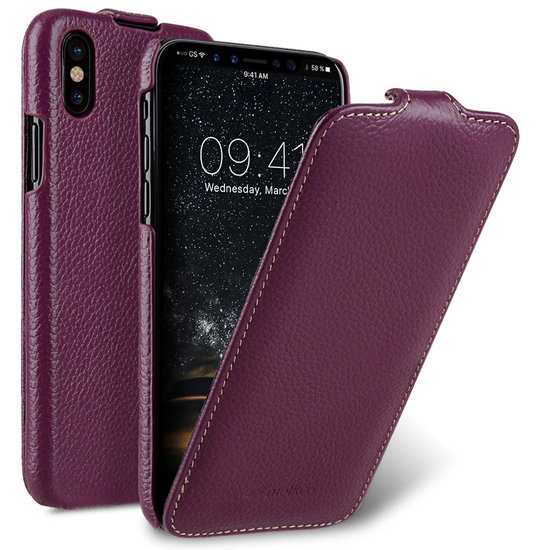 Melkco Leather Jacka iPhone XS Max hoesje Paars