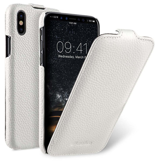 Melkco Leather Jacka iPhone XS Max hoesje Wit