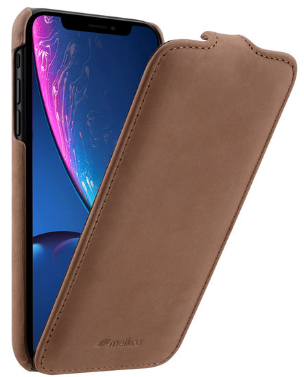 Melkco Leather Jacka iPhone XR hoesje Lichtbruin