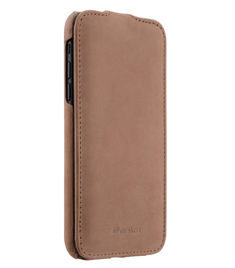 Melkco Leather Jacka iPhone XR hoesje Lichtbruin