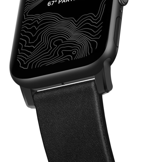 Nomad leren Apple Watch 49 /  45 / 44 mm bandje zwart