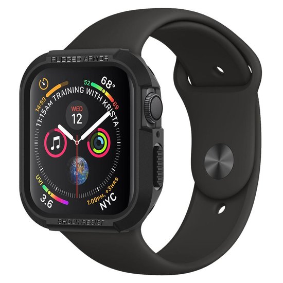 Spigen Rugged Armor Apple Watch 45 /  44 mm hoesje Zwart