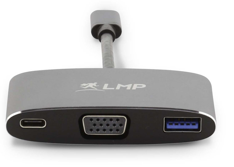 LMP Multiport USB-C VGA adapter Grijs