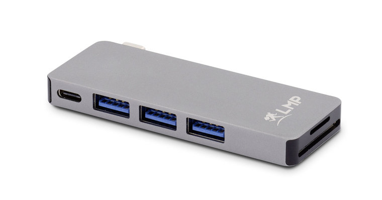 LMP aluminium USB-C basic hub 6 poort Grijs