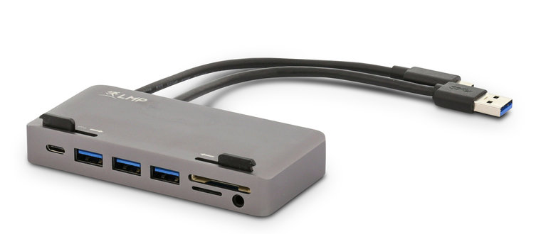 LMP aluminium USB-C attach hub 7 poort Grijs