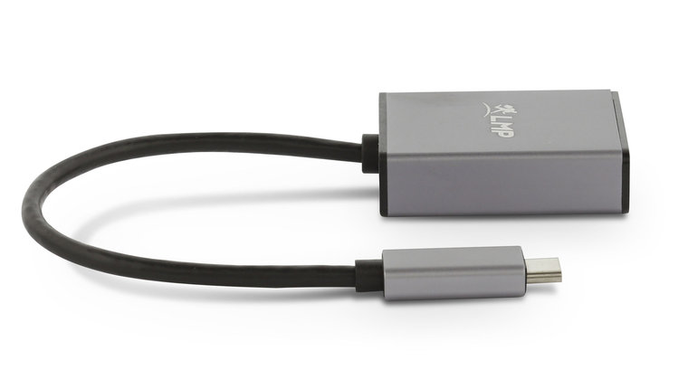 LMP aluminium USB-C naar VGA adapter Grijs