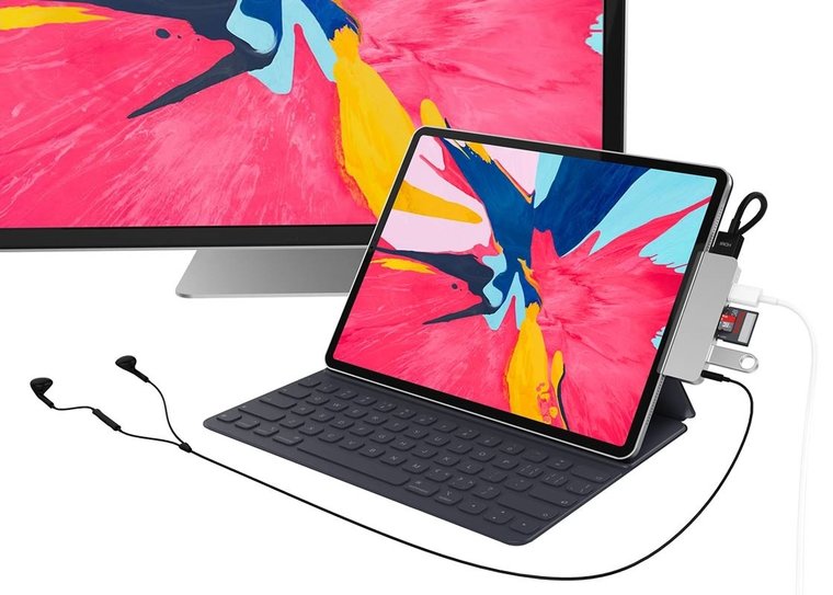 HyperDrive USB-C Mobile iPad Pro 6 in 1 hub met HDMI Grijs