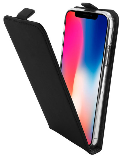 Mobiparts Premium Flip iPhone XS / X hoesje Zwart