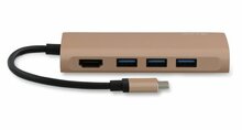 LMP aluminium USB-C Hub 8 poort mini Dock Goud