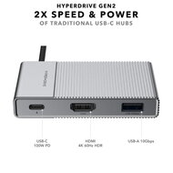 HyperDrive GEN2 6 in 1 USB-C hub Grijs