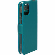 Mobiparts Saffiano Wallet iPhone 12 mini hoesje Turquoise