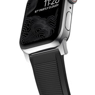 Nomad Rugged FKM Apple Watch 44 / 42 mm bandje Zwart Zilver