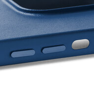 Mujjo Leather MagSafe iPhone 14 hoesje blauw