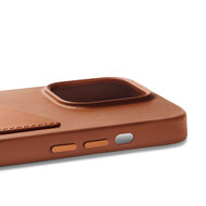 Mujjo Leather Wallet iPhone 14 Pro hoesje tan