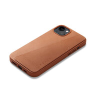 Mujjo Leather Wallet iPhone 14 Plus hoesje tan