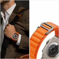 TechProtection Nylon Apple Watch Ultra 49 / 45 / 44 mm bandje oranje