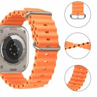 TechProtection siliconen pro Apple Watch Ultra 49 / 45 / 44 mm bandje oranje