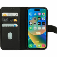 Mobiparts leren 2 in 1 Wallet iPhone 14 Pro hoesje zwart