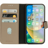 Mobiparts leren 2 in 1 Wallet iPhone 14 Pro hoesje taupe