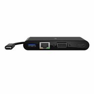 Belkin USB-C naar USB-A, HDMI, VGA en Gigabit Ethernet adapter Zwart