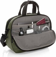 Decoded leren Briefcase laptoptas groen