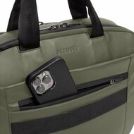 Decoded leren Briefcase laptoptas groen