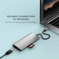 Satechi USB-C MultiPort V3 adapter 8K USB-C hub grijs