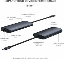 Satechi USB-C MultiPort V3 adapter 8K USB-C hub midnight