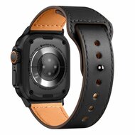 TechProtection leren Apple Watch 41 / 40 mm bandje zwart