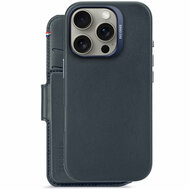 Decoded leren 2 in 1&nbsp;Wallet iPhone 16 Pro hoesje navy