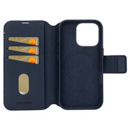 Decoded leren 2 in 1&nbsp;Wallet iPhone 16 Pro hoesje navy