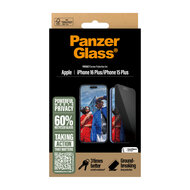 PanzerGlass Privacy Edge to Edge Glazen iPhone 16 Plus screenprotector