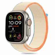 TechProtection Nylon Apple Watch 49 / 46 / 45 / 44  mm bandje cream