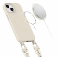 Tech Protection MagSafe iPhone 15 hoesje met draagkoord beige